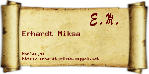 Erhardt Miksa névjegykártya